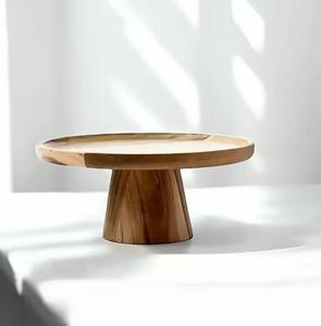 Support à gâteau rond en bois fait main, design moderne antiadhésif, pièce unique, Alabanza Enterprises ABCS029 - Product Image 2