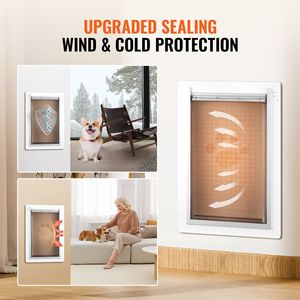 Piccola porta per animali domestici con serratura e sistema a 3 lembo magnetico con struttura metallica a parete forniture per animali - Product Image 3