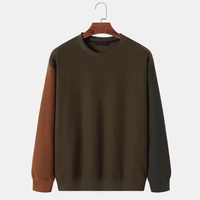 Suéter de Punto con Cuello Redondo y Bloques de Color para Hombre, Corte Holgado, Estilo Casual de Otoño