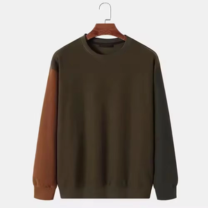 <b>Men's</b> Color Blocking Crew Neck <b>Pullover</b> Knitted Sweatshirt Oversized Regular Fit Casual Autumn Style - Product Image 1