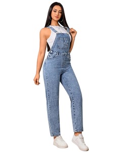 Salopette en jean décontractée pour femme, coupe ample, douce et confortable, bretelles réglables, tenue streetwear quotidienne - Product Image 3