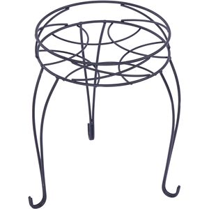 Ensemble de 2 supports pour plantes ronds en métal noir mat de 13 pouces, finition galvanisée, taille personnalisée pour les hôtels et l'usage commercial - Product Image 2