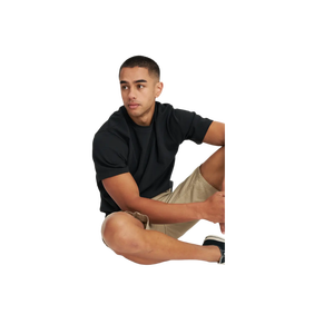 T-shirt en coton noir pour homme, manches courtes, col rond, coupe classique, jersey tricoté, couleur unie, haut décontracté - Product Image 3