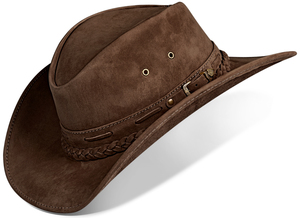 Chapeau de cowboy formel personnalisé avec logo en relief, en cuir de veau marron, écologique, léger, pour l'hiver, les voyages, les sports, fait main, unisexe - Product Image 3
