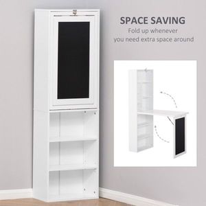 Scrivania da Ufficio Moderna in Legno/MDF da Parete con Cassetto e Libreria per Ufficio Domestico - Product Image 5