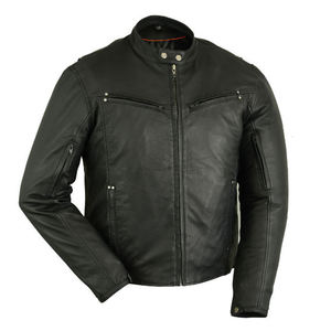 Chaqueta de cuero genuino estilo vintage, color marrón, de piel de vaca, para hombre, corte ajustado, estilo motero, tallas estadounidenses y británicas, envío directo. - Product Image 2