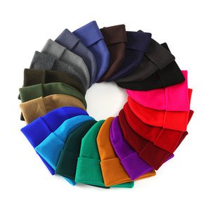 Bonnet unisexe Harry Johnson 100 % acrylique avec logo imprimé floqué, casquette décontractée d'hiver pour adultes, design à revers, couleur unie, bonnet tricoté - Product Image 3