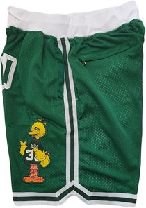 Shorts de basket rétro verts en mesh à séchage rapide avec poches - Product Image 3