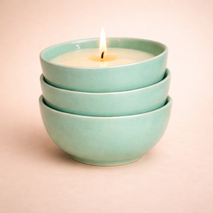 Ocean Texture Ceramic Candle Vessel Wide Deep Bowl Thick Durable Heat Resistant Smooth Glaze Single Wick Premium Home Decor - Product Image 6