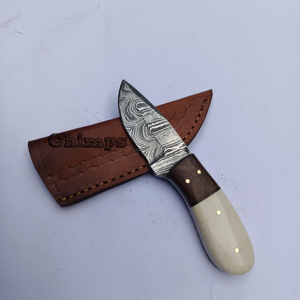 Cuchillos de Caza para Exteriores con Funda Personalizable, Hoja de Acero de Damasco, Mango de Madera, Hoja de Cambio Rápido, Garantía de 3 Años para Camping - Product Image 1