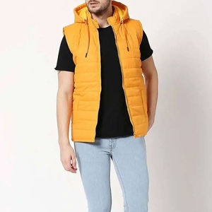 Gilet matelassé long en coton pour homme, en gros |   Vêtements de travail avec logo personnalisé |   Veste sans manches chaude pour l'hiver, couleurs personnalisables, résistante à l'eau - Product Image 2