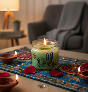 Bougie élégante en cire de soja écologique pour la décoration de la maison, les arrangements de Pooja, les célébrations et les cadeaux de Diwali - Product Image 2