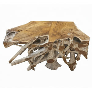 Mesa Consola Rústica Sania de Raíz de Teca Premium, Hecha a Mano, Orgánica, Artística, con Altura Ajustable, Mueble de Madera Sólida, Pieza Destacada - Product Image 3