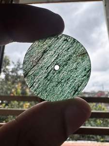 Disco de Reloj de Ágata Verde con Inclusiones Dendríticas de Ágata Musgosa, 1mm de Grosor, Redondo Suelto - Product Image 5