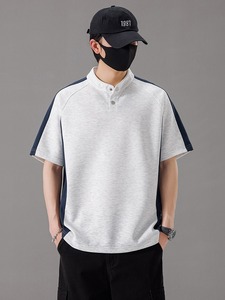 T-shirt personnalisé pour homme, 100% coton, qualité luxe, col rond côtelé, vente en gros, streetwear, t-shirt surdimensionné pour homme - Product Image 4