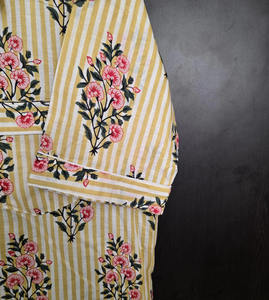 Conjunto de Pijama de Algodón Indio Floral, Ropa de Dormir de Manga Corta para Verano y Otoño, Cómoda, Elegante, de Lujo, de Secado Rápido y Transpirable - Product Image 3