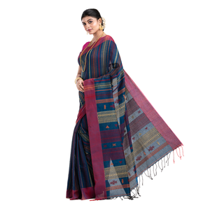 Soft & Light Weight New Collection Pure Handloom <b>Red</b> black white Buti Cotton <b>Saree</b> with Fancy Design for Wedding Use From India - Product Image 2