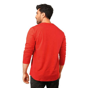 Camiseta de Manga Larga de Algodón para Hombre, Cuello Redondo Informal, Ligera, Básica para Uso Diario, Logotipo Personalizado en la Parte Delantera, Secado Rápido, Corte Regular - Product Image 2