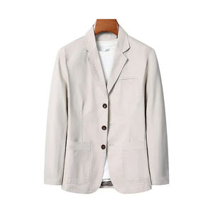 Blazer para Hombre, Estilo Casual de Negocios, Color Sólido, Corte Entallado, Chaqueta Coreana de Algodón para Hombre de Mediana Edad, Talla Grande, Blazer Holgado - Product Image 1