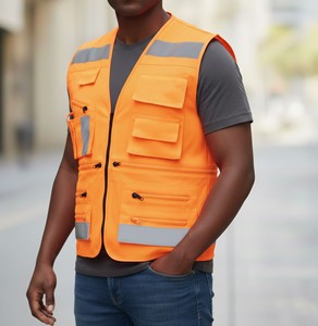 Chaleco Reflectante de Alta Visibilidad con Múltiples Bolsillos para Trabajadores de Construcción, Almacenes y Fábricas - Product Image 5