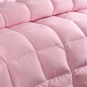 Ensemble de couette classique en duvet de canard uni, 3 pièces, coton 400TC, cousu, respirant, literie pour la maison - Product Image 4