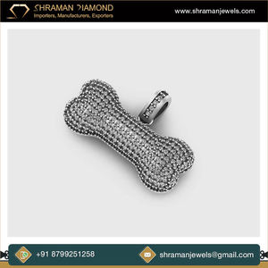 Trendy Design Fashion Custom 10K <b>Solid</b> <b>Gold</b> Iced Dog Bone Lab Grown Diamond Animal Charm <b>Pendant</b> Necklace Unisex - Product Image 3