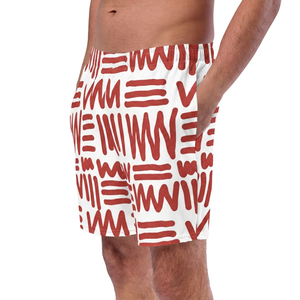 Shorts de Baño para Hombre, Color Blanco Sólido, Poliéster/Algodón, Secado Rápido, Cintura Elástica con Cordón, Estilo Urbano, Ecológicos - Product Image 2