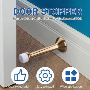 Butée de porte robuste en caoutchouc avec finition métallique pour la maison, le bureau, la chambre et la salle de bain - Product Image 1