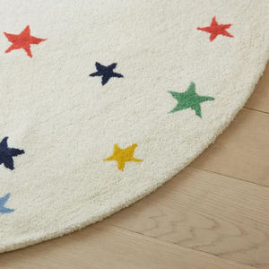 พรมขนสัตว์ทอมือลายดาวหลากสี พรมเด็กเนื้อนุ่มทำมือ ขนปุยปานกลาง สำหรับห้องเด็ก ห้องเล่น และห้องนั่งเล่น - Product Image 3