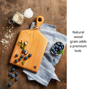 Planche à découper en bois d'acacia avec poignée, planche à découper en bois pour la préparation et le service des aliments en cuisine - Product Image 5