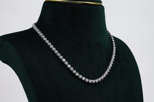 Luxury Moissanite Tennis Necklace Elegant Diamond Look Hip Hop Jewellery <b>Iced</b> <b>Out</b> <b>Chain</b> Statement Jewelry Gift - Product Image 1