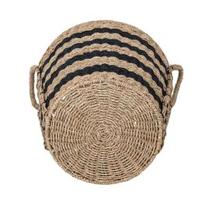 Cesta de Almacenamiento Extra Grande de Mimbre con Asas, Diseño Decorativo a Rayas, 17x18 Pulgadas - Product Image 5
