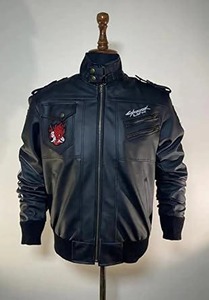 Sweat à capuche en polaire de qualité supérieure, veste bomber en cuir PU pour homme avec motifs brodés et capuche amovible - Product Image 3