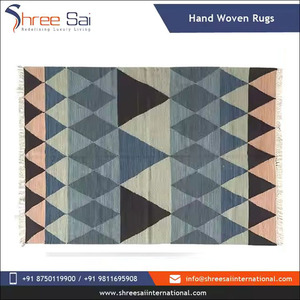 Tapis tissés plats colorés en coton de style bohème avec glands, parfaits pour la chambre à coucher, la salle de yoga, la décoration intérieure décontractée. - Product Image 4