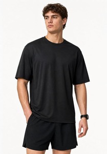 เสื้อยืดออกกำลังกายผู้ชายแบบตาข่าย แห้งเร็ว สำหรับยิมและกีฬา แขนสั้น รับผลิตตามแบบ OEM สำหรับตลาดสหรัฐอเมริกา ขายส่งจำนวนมาก - Product Image 2