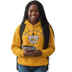 Sudadera con Capucha con Emblema del Escudo de Sigma Gamma Rho, Azul Real, para Mujer, Sudadera de Forro Polar de la Hermandad Griega, Personalizada, Informal, Universitaria - Product Image 1