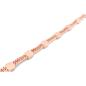 Rose Gold Plated Geometric Chain Link <b>Bracelet</b> Classic Everyday Wear Unisex - Product Image 3