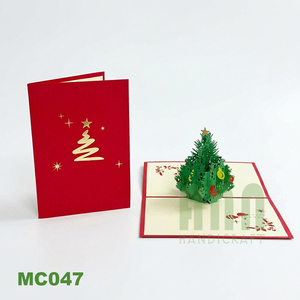 High Quality Custom Printed 3D Pop-Up 'Thank You' Christmas Tree Greeting <b>Cards</b> Perfect Souvenir Birthdays Love Hot Stamping UV - Product Image 5
