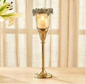 Porte-bougie antique en forme de cage à oiseaux en or avec base sur piédestal, disponible à prix de gros pour la décoration vintage de la maison. - Product Image 3