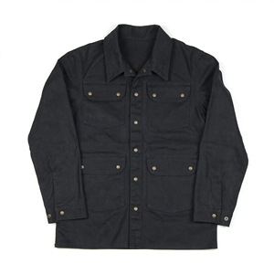 SUQAINA Men's Canvas Customizable Wax Cotton Jacket Solid Color Turn-down Collar Workwear Style Regular Fit 100% Cotton - Product Image 1