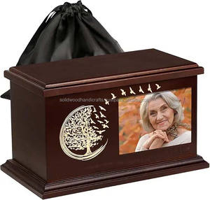 Urnes de crémation en bois décoratives au design unique pour adultes Urnes funéraires en bois Taille personnalisée Fournitures funéraires - Product Image 3