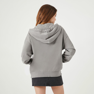 Sudaderas con capucha y cremallera para mujer, transpirables, de manga larga, estilo urbano, 100% algodón, OEM. - Product Image 3
