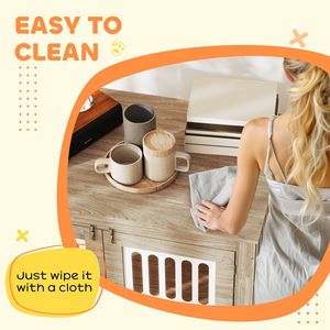 Mobile per Cani da 39 Pollici in Noce Marrone con 2 Porte e Tappetini Antiscivolo Regolabili per Cani di Taglia Grande - Product Image 6