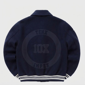 Low Moq Winter Jacket with Embroidered Details Contrast Sleeves Premium Quality Casual Letterman Jacket - Product Image 2