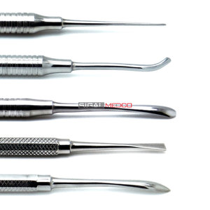 Instruments chirurgicaux buccaux pour implants, en acier inoxydable, 5 pièces : Extracteur dentaire, Periotome Pritchard, Élévateur dentaire - Product Image 5