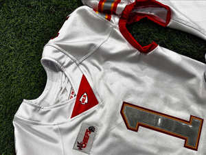 Chiefs Custom American Football Jerseys V-Neck Short Sleeve 100% Polyester Fabric Fully Sublimated Adult Size Football Uniform - Product Image 1