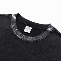 Produsen Kaos Custom Grafis DTG Heavyweight Rhinestone Oversized Washed Vintage Streetwear Boxy T-shirt untuk Pria