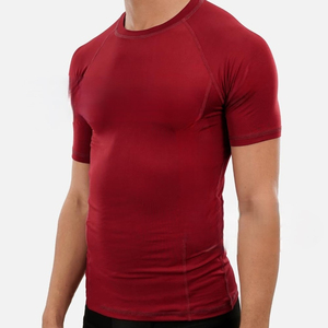 T-shirt de fitness pour homme à manches courtes, séchage rapide, respirant, vêtements d'entraînement, musculation, compression serrée, polyester, vêtements de sport - Product Image 1