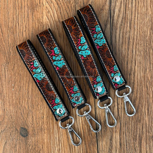 Porte-clés en cuir de vachette, porte-clés et bracelets en cuir véritable, pour femmes, 100% - Product Image 2