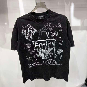 เสื้อยืดคอกลมทรงครอป ผ้าคอตตอนถักคุณภาพสูง 100% ล้างสีแบบแอซิดวอช พิมพ์ลาย DTG ตามสั่ง ทรงปกติ สไตล์ซันสตรีท - Product Image 2